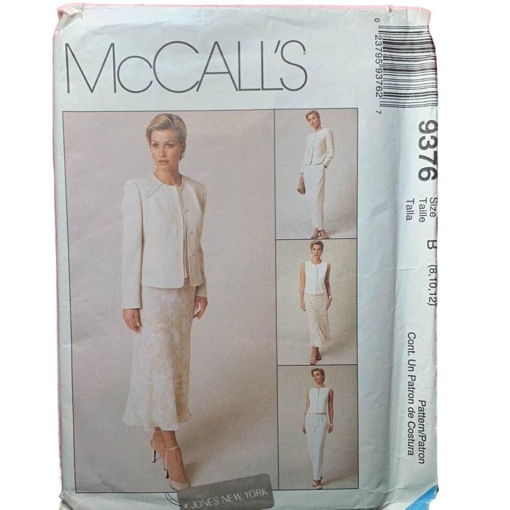 McCalls Misses Jacket Skirt Pant Sewing Pattern Size 8 10 12 9376 - Uncut